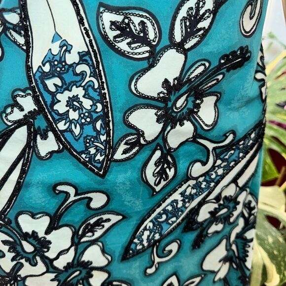 Hunza cotton beaded surfboard sundress in blue-black EUC SZ M - Picture 5 of 16